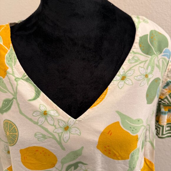 RACHEL ZOE Plus 2X Tropical Top Shirt Blouse Tunic - Picture 3 of 5